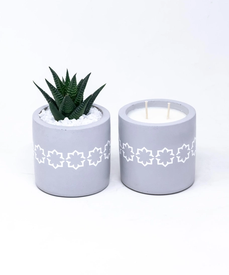Set of Candle and Plant Pot - Ramadan Decorations