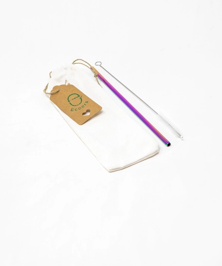 Eco Friendly Reusable Stainless Steel Straw - Brown