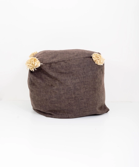 Handmade Cube-Shaped Seat Made of Recycled Wool for Exceptional Comfort - Brown