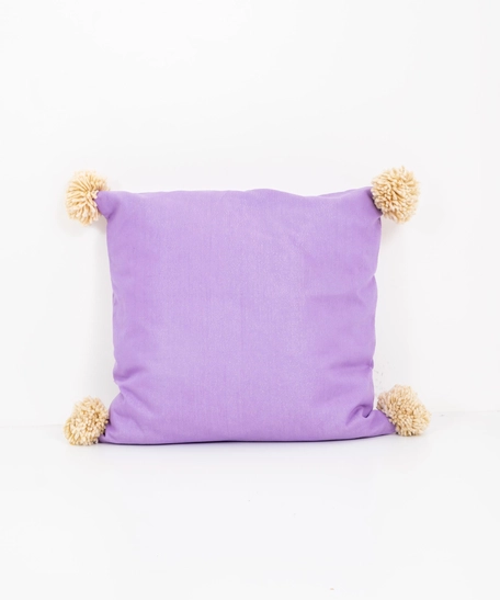 Square Upcycled Cushion - Multi Colors - Purple