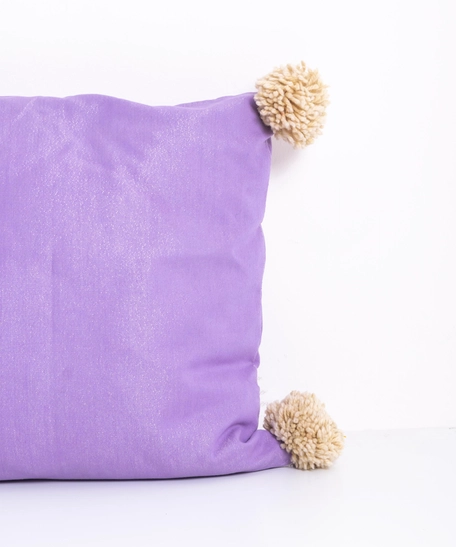 Square Upcycled Cushion - Multi Colors - Purple