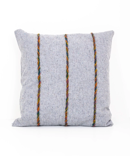 Grey Embroidered Cushion