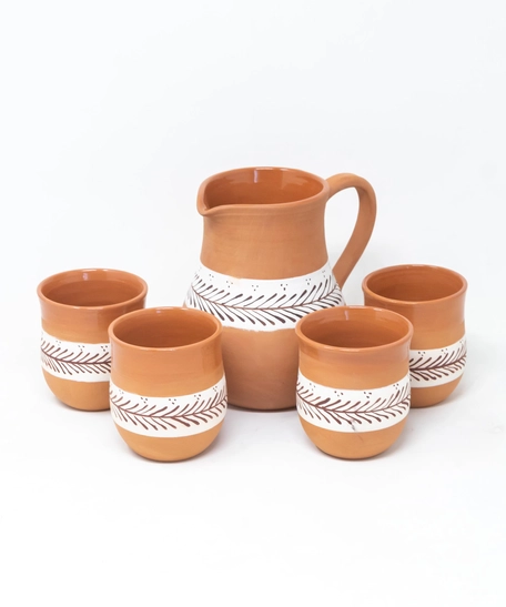 Pottery Pitcher Set