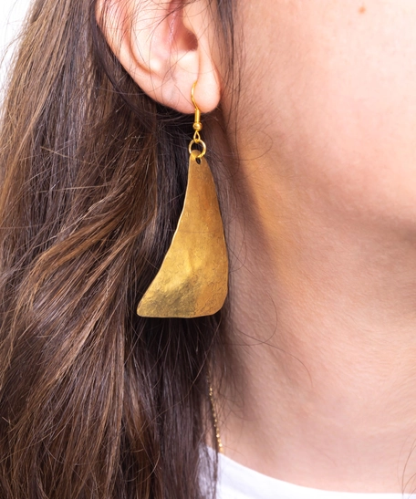 Triangle Drop Copper Earrings