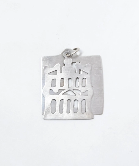 Abstract Petra Silver Charm