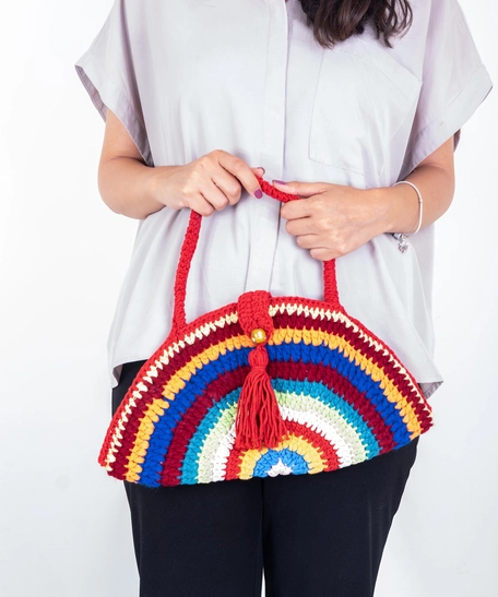 Semi Circle Crochet Handbag