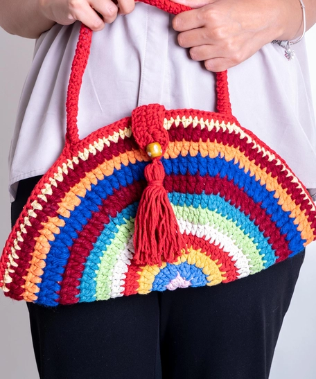 Semi Circle Crochet Handbag