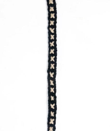 Woolen Embroidery Bracelet - Black