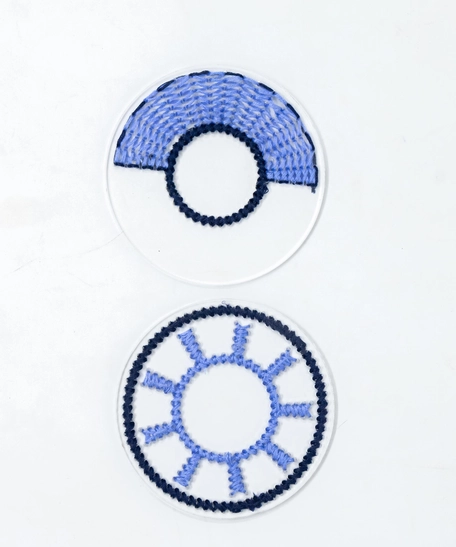 Round Embroidery Coasters Set Of Two - Red & Green