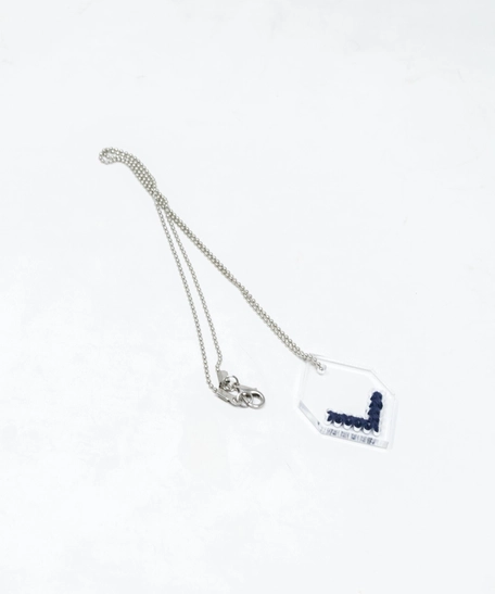 Silver Embroidered Necklace - Two Color Options - Blue