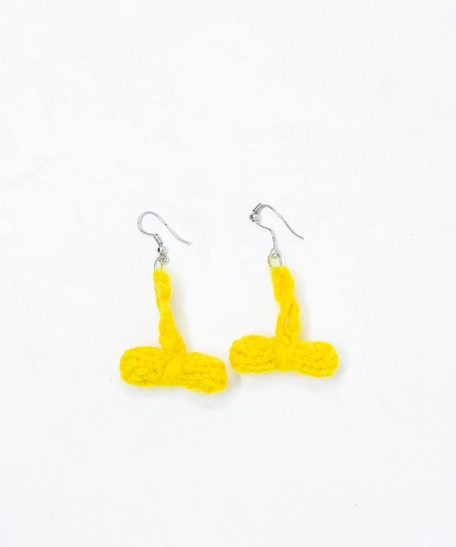 Yellow Bond Crochet Earrings