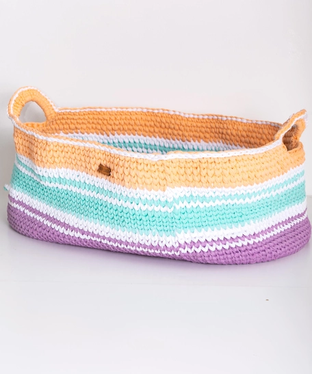 Colorful Crochet Toy Basket