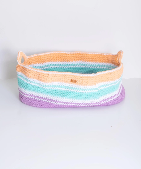 Colorful Crochet Toy Basket