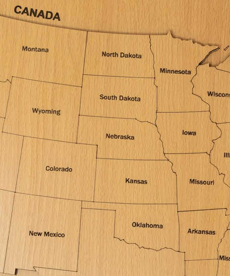 Wooden Wall Decor - United States Map