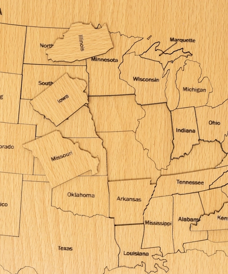 Wooden Puzzle - United States Map