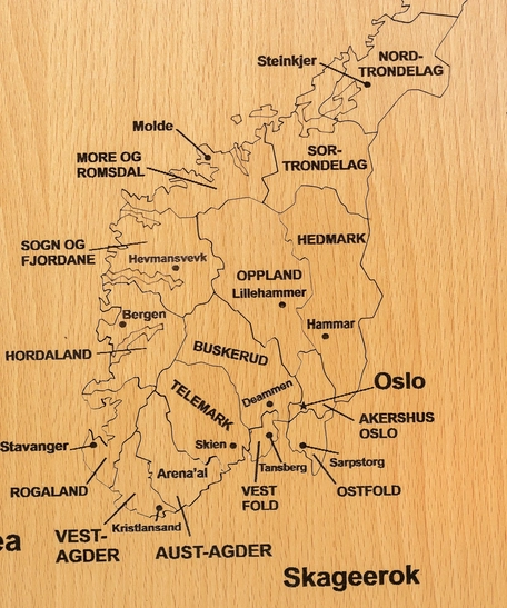 بزل خشبي - خريطة النرويج