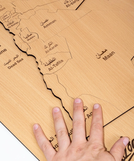 ديكور حائط خشب - خريطة الأردن