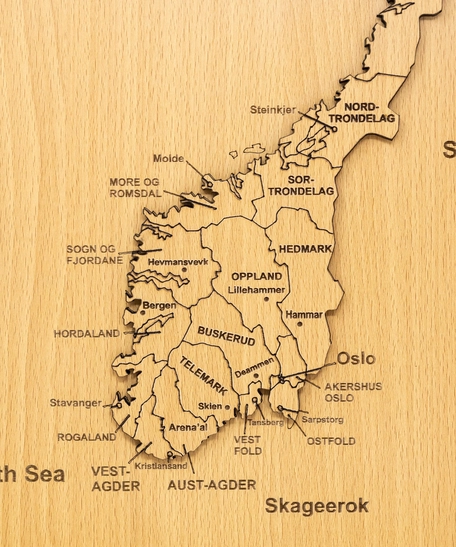 Wooden Wall Decor - Norway Map