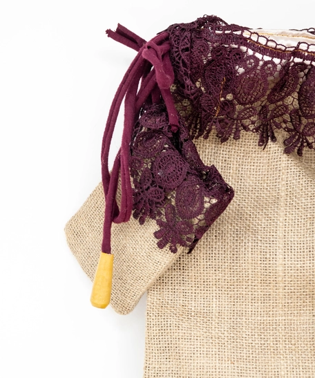 Burlap Backpack with Small Purse