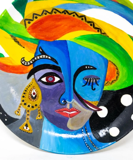 Hand-Painted Ceramic Plate - Large Size