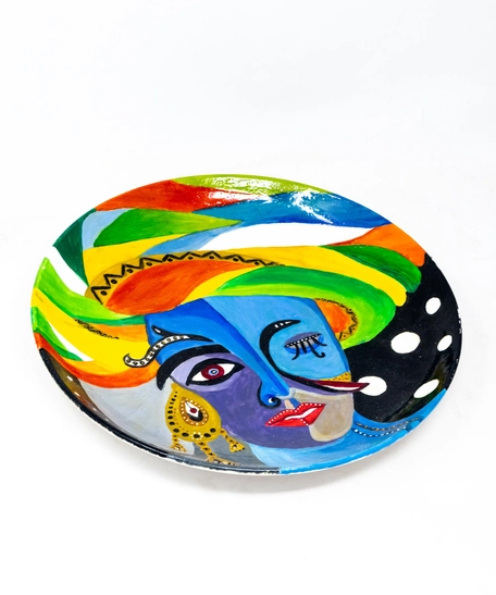 Hand-Painted Ceramic Plate - Large Size