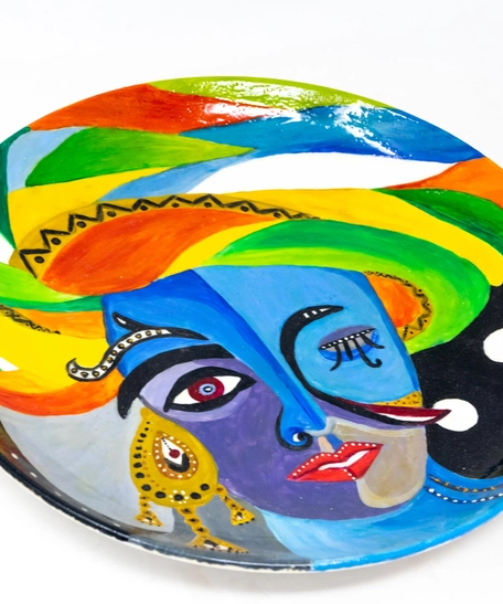 Hand-Painted Ceramic Plate - Large Size