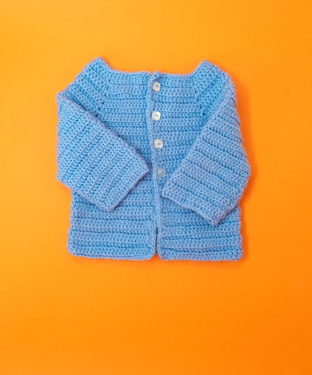 Blue Crocheted Children's Jacket