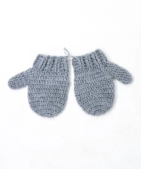 Crochet Baby Mittens - White and Blue