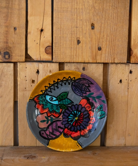 Hand-Painted Ceramic Plate - Medium Size