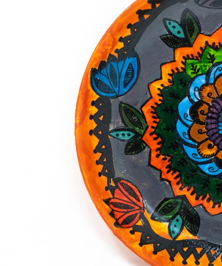 Hand-Painted Ceramic Plate - Large Size