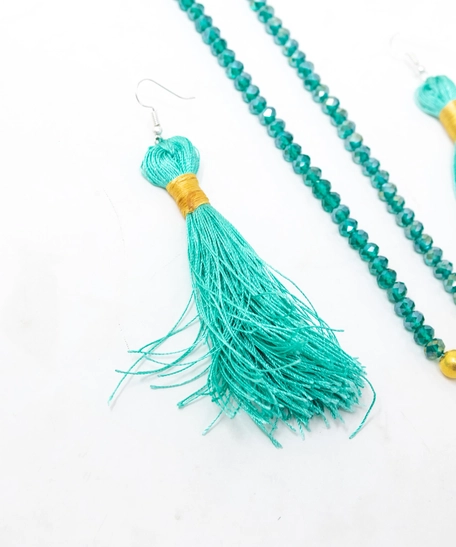 Necklace and Earrings Set - Turquoise and Gold