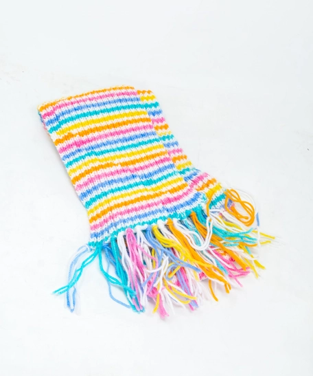 Knitted Kids Beanie and Scarf Set - Multicolor