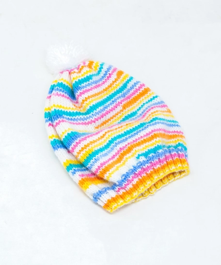 Knitted Kids Beanie and Scarf Set - Multicolor