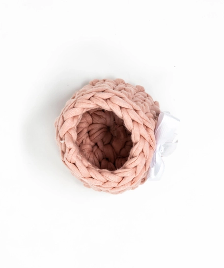 Pink Knitted Pen Holder - Small
