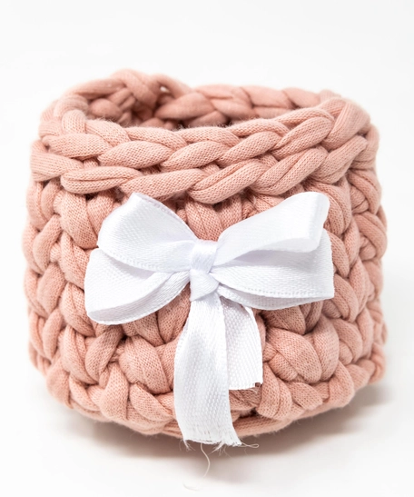 Pink Knitted Pen Holder - Small