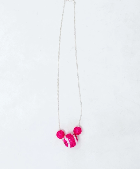 Silk Threads Necklace  - Pink