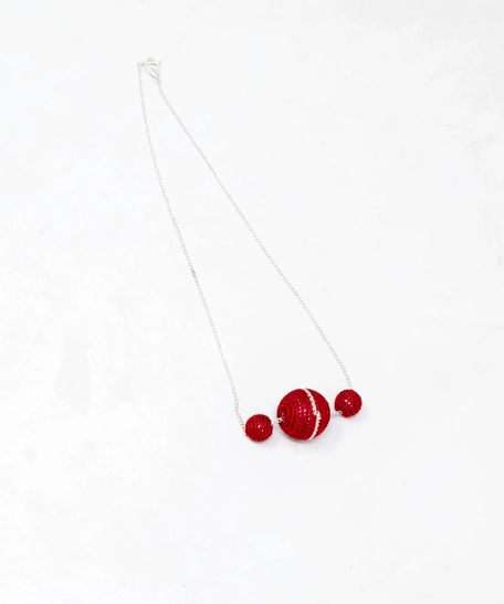 Silk Threads Necklace  - Pink