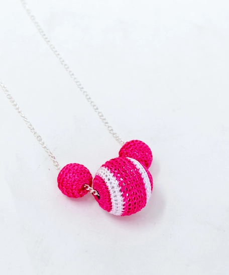 Silk Threads Necklace  - Pink