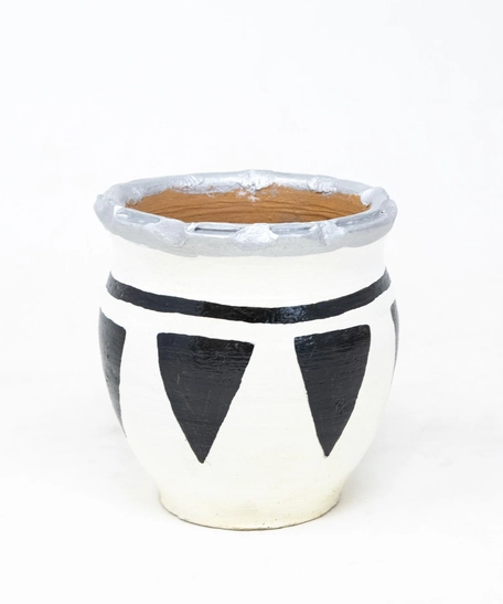 Small Pottery Pot - Black and White
