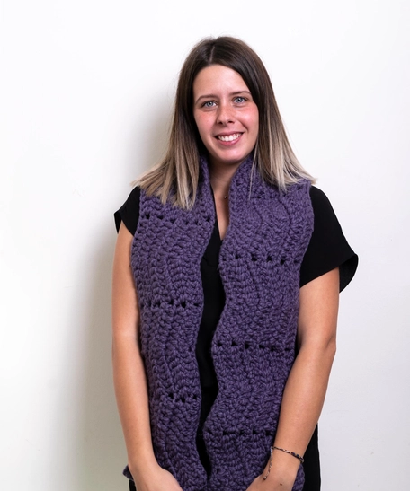 Crochet Scarf - Multicolor - Purple