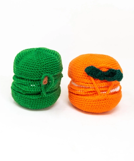 Fruit Crochet Coasters - Watermelon and Orange - Orange