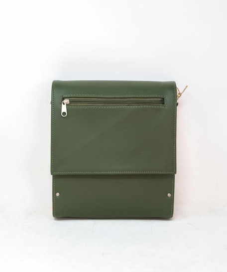 Leather Shoulder Bag - Multicolor - Green