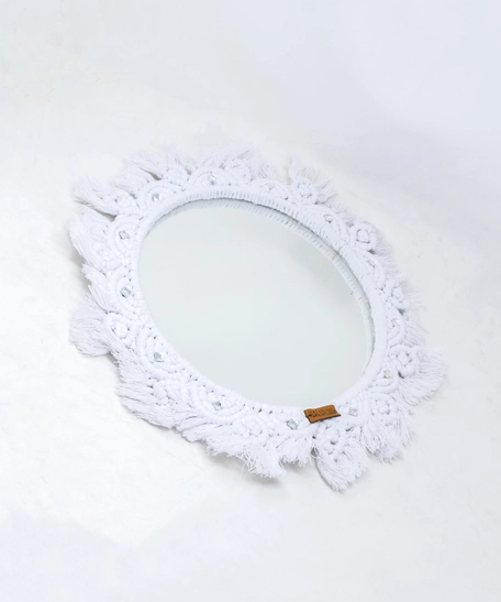 Wall Mirror with Macrame Frame