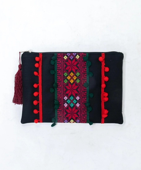 Black Embroidered Clutch - Multi Designs - Design 1