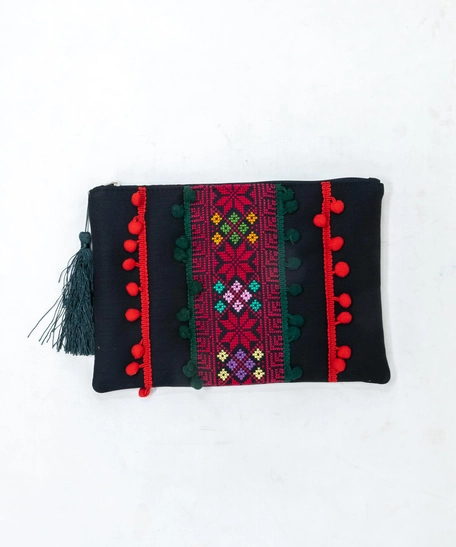 Black Embroidered Clutch - Multi Designs - Design 1