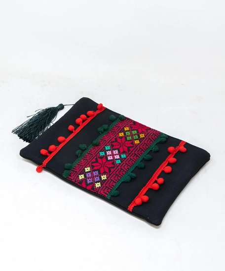 Black Embroidered Clutch - Multi Designs - Design 1