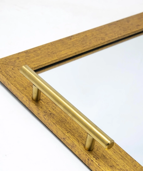 Mirror Tray with Gold Frame