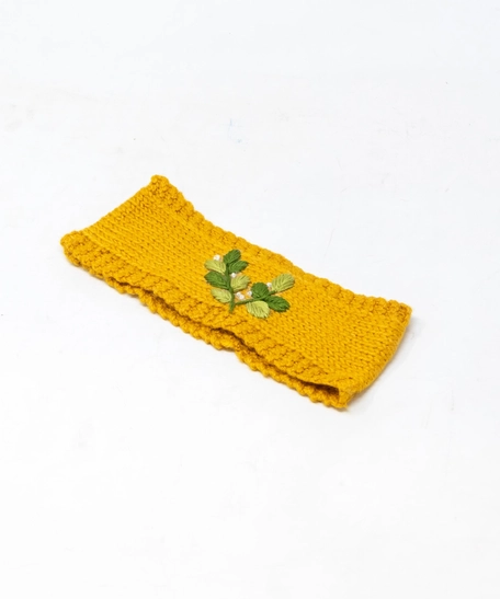 Hand Knitted Headband - Multicolor - Orange
