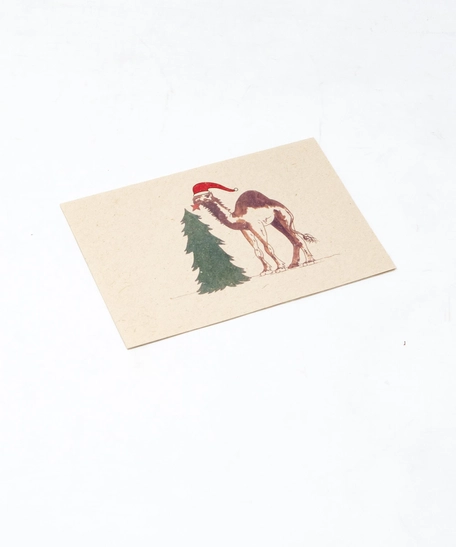 بطاقة تهنئة مع رسومات لشجرة الكريسماس - 