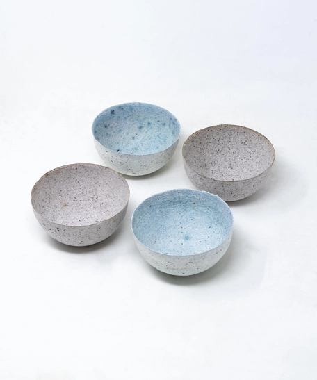 Set of 4 Recycled Bowls - Blue & Gray